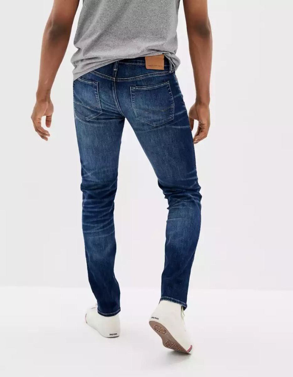 Jean American Eagle AE AirFlexTemp Tech Slim Bleu Foncé Homme | GLO-50594598